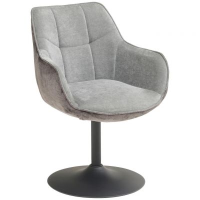 Scaun Cu Brațe din metal, textil, gri, negru