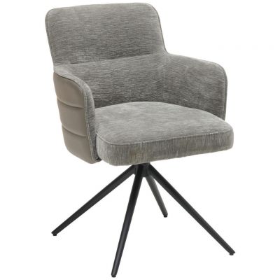 Scaun Cu Brațe din metal, textil, gri, negru