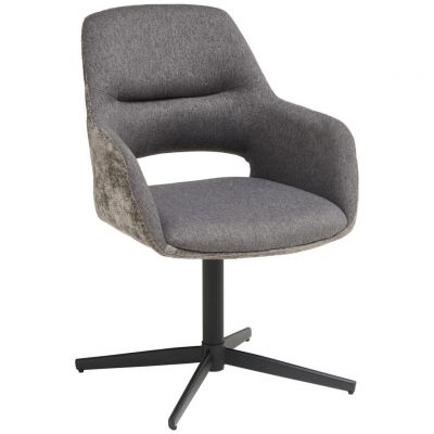 Scaun Cu Brațe din metal, textil, gri, negru