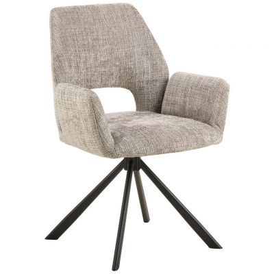 Scaun Cu Brațe din metal, textil, gri