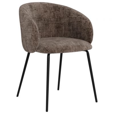 Scaun Cu Brațe din metal, textil, maro deschis