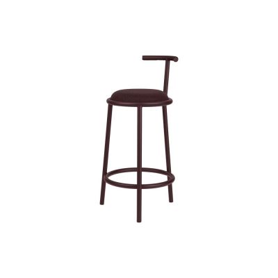 Scaun de bar burgundy din metal (înălțime șezut 68 cm) Hogo – noo.ma