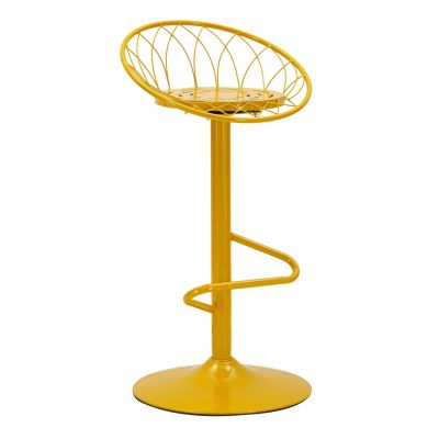 Scaun de bar, Mauro Ferretti, Clox, 49x45x92 cm, metal, galben mustar