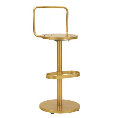 Scaun de bar, Mauro Ferretti, Tixy, 38x94 cm, metal, auriu