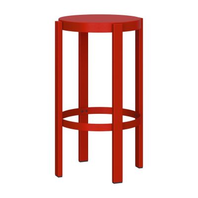 Scaun de bar roșu din oțel (înălțime șezut 65 cm) Doon – noo.ma