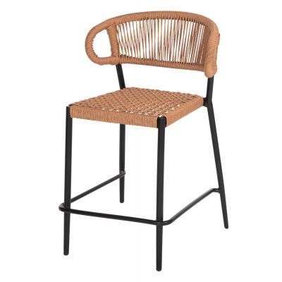 Scaun de bar TELMA BEIGE H66 CM - Negru