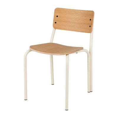 Scaun de dining în culoare naturală stivuibil cu aspect de lemn de stejar Kei – noo.ma