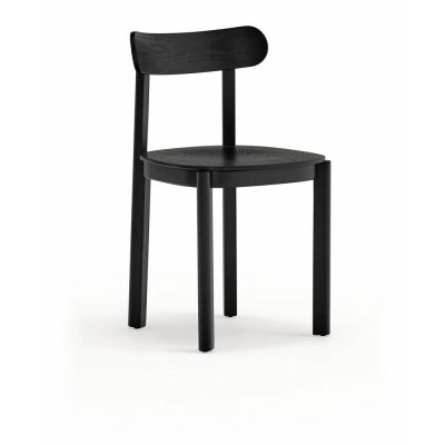 Scaun de dining negru cu aspect de lemn de frasin Nara – Teulat