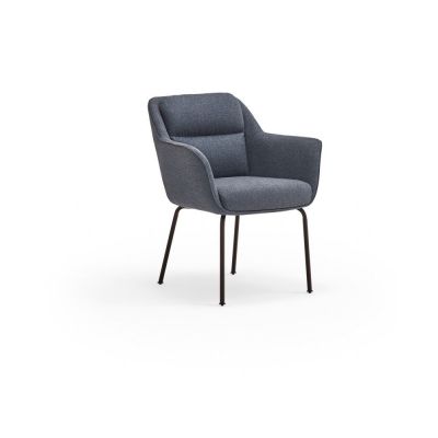 Scaun de living albastru cu cotiere tapițat Sadira – Teulat