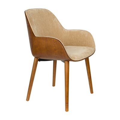 Scaun de living bej cu cotiere tapițat Taylor – Dutchbone