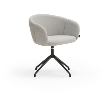 Scaun de living gri deschis cu cotiere tapițat Add – Teulat