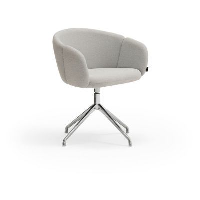 Scaun de living gri deschis cu cotiere tapițat Add – Teulat