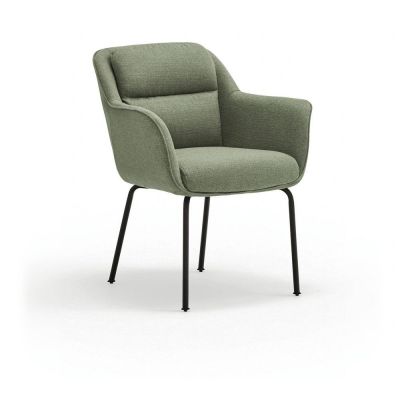 Scaun de living verde cu cotiere tapițat Sadira – Teulat