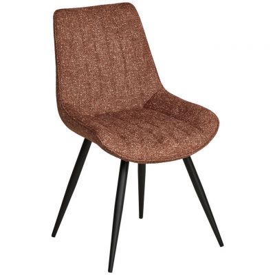 Scaun din lemn, metal, textil, maro