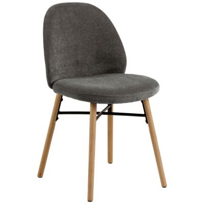 Scaun din lemn, textil, gri