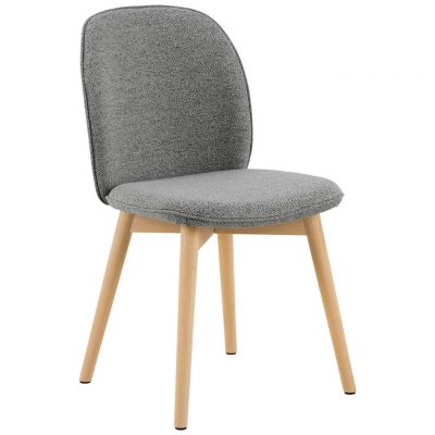 Scaun din lemn, textil, gri