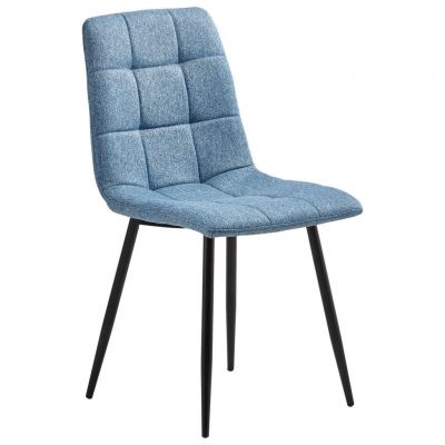 Scaun din metal, textil, albastru, negru