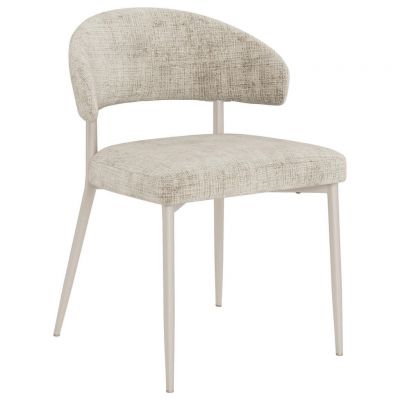 Scaun din metal, textil, bej