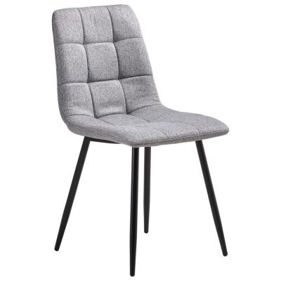 Scaun din metal, textil, gri, negru