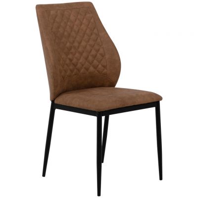 Scaun din metal, textil, maro