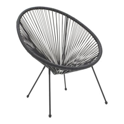 Scaun scoica de gradina, Acapulco, Negru, 68.5x74.5x84 cm