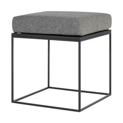 Scaun tip taburet gri tapițat Feo – noo.ma