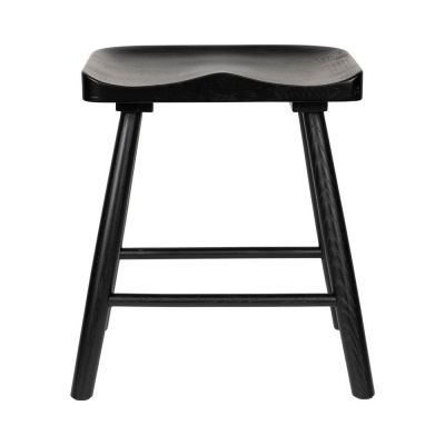 Scaun tip taburet negru din lemn de stejar Vander – White Label