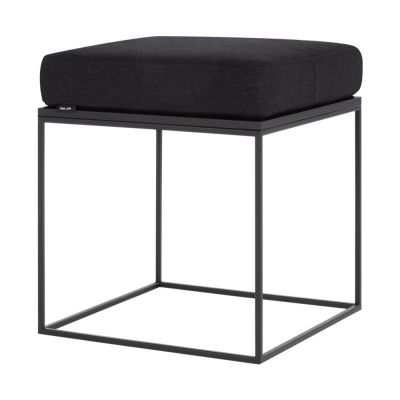 Scaun tip taburet negru tapițat Feo – noo.ma