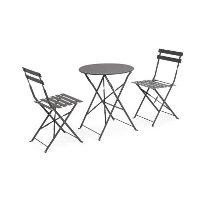 Set de dining pentru grădină gri antracit din oțel pentru 2 persoane Austin – Bizzotto