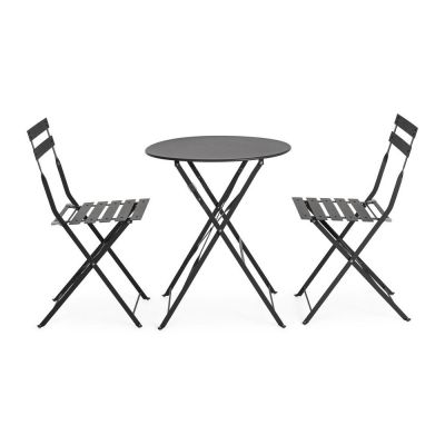 Set de dining pentru grădină gri antracit din oțel pentru 2 persoane Austin – Bizzotto