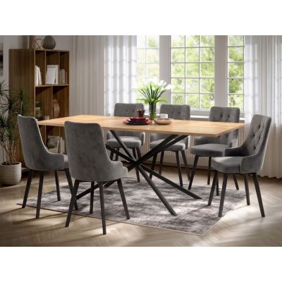 Set Masa Otis + 6 Scaune Talin Gri Antracit