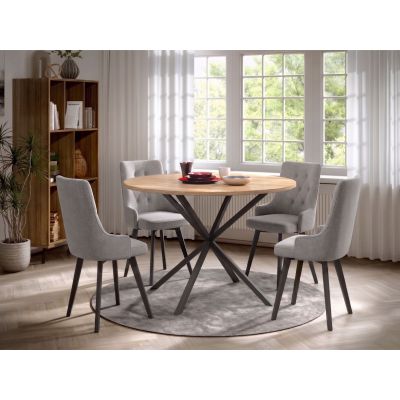 Set Masa Rotunda Spira + 4 Scaune Talin Gri