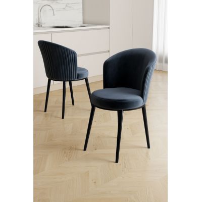 Set scaune 6 piese, Hanah Home, Risa, Antracit / Negru