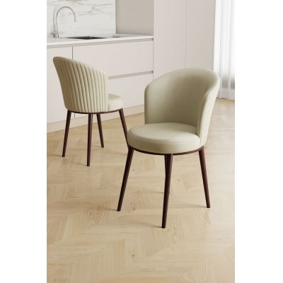 Set scaune 6 piese, Hanah Home, Risa, Crem/Maro