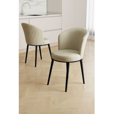 Set scaune 6 piese, Hanah Home, Risa, Crem/Negru