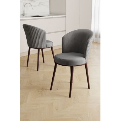 Set scaune 6 piese, Hanah Home, Risa, Gri/Maro