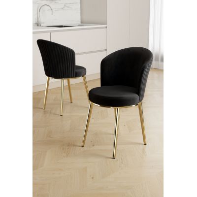 Set scaune 6 piese, Hanah Home, Risa, Negru