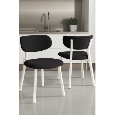 Set scaune 6 piese, Hanah Home, Toldy, Antracit/Alb