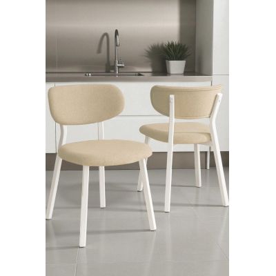 Set scaune 6 piese, Hanah Home, Toldy, Crem/Alb