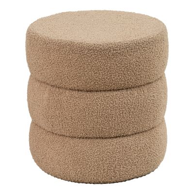 Taburet Kioto teddy, Maro - Alb, 40x40 cm