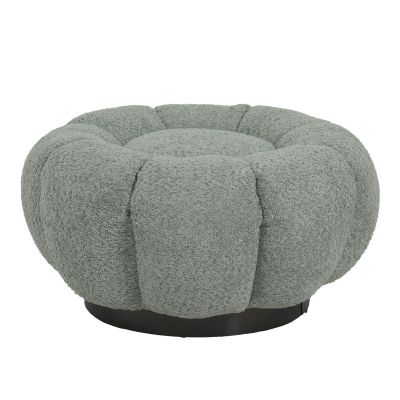 Taburet Nester din boucle fabric, verde deschis, D60x31 cm