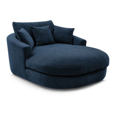 Fotoliu albastru închis cu tapițerie din chenille Belem – Bobochic Paris