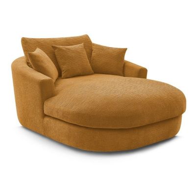 Fotoliu galben cu tapițerie din chenille Belem – Bobochic Paris