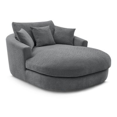 Fotoliu gri cu tapițerie din chenille Belem – Bobochic Paris