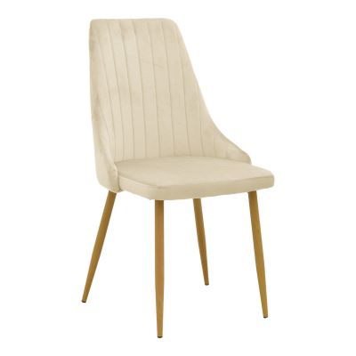 Scaun Azori by, tesatura catifea bej, natur, 49x55x85 cm