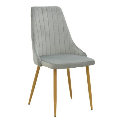 Scaun Azori, Catifea, Naturala, Gri, 49x55x85 cm
