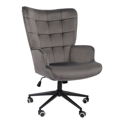 Scaun birou director Lobima, rotativ, Catifea, Gri Antracit, 68x71x105-112 cm