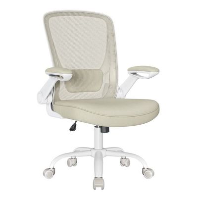 Scaun birou ergonomic reglabil spatar mesh suport lombar, 64x64x107 cm, maxim 120 kg, bej