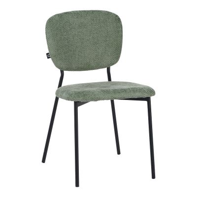 Scaun, Bouclé, metalic Negru, Verde Masliniu, 48x53x82 cm, și Elegant