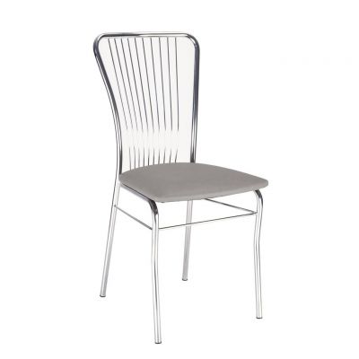 Scaun bucatarie Cezar, sezut piele ecologica gri